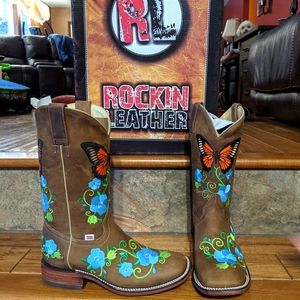 Rockin Leather Butterfly Women's Western Boots